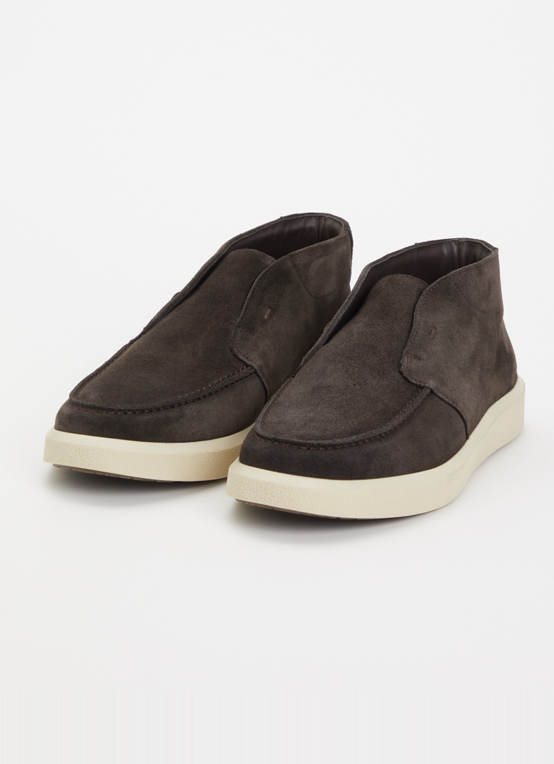 Boggi Milano Polacchino Cirrus slip-on van suède - detail 2 donkerbruin