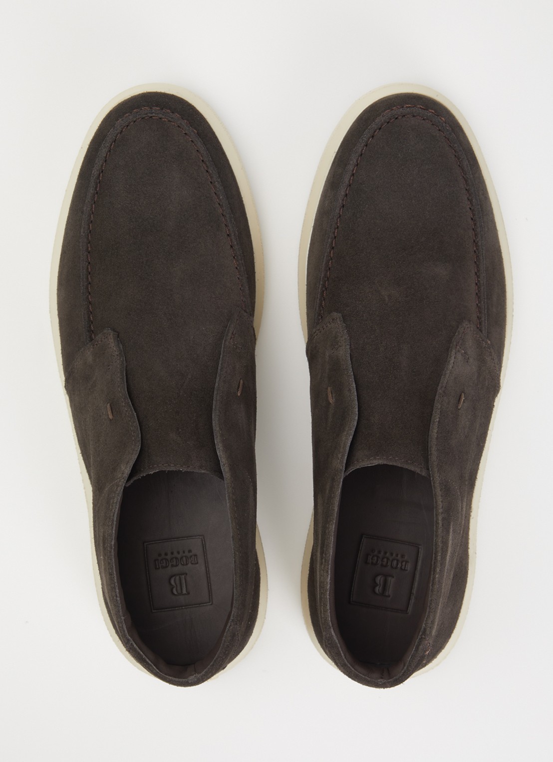 Boggi Milano Polacchino Cirrus slip-on van suède - detail 3 donkerbruin