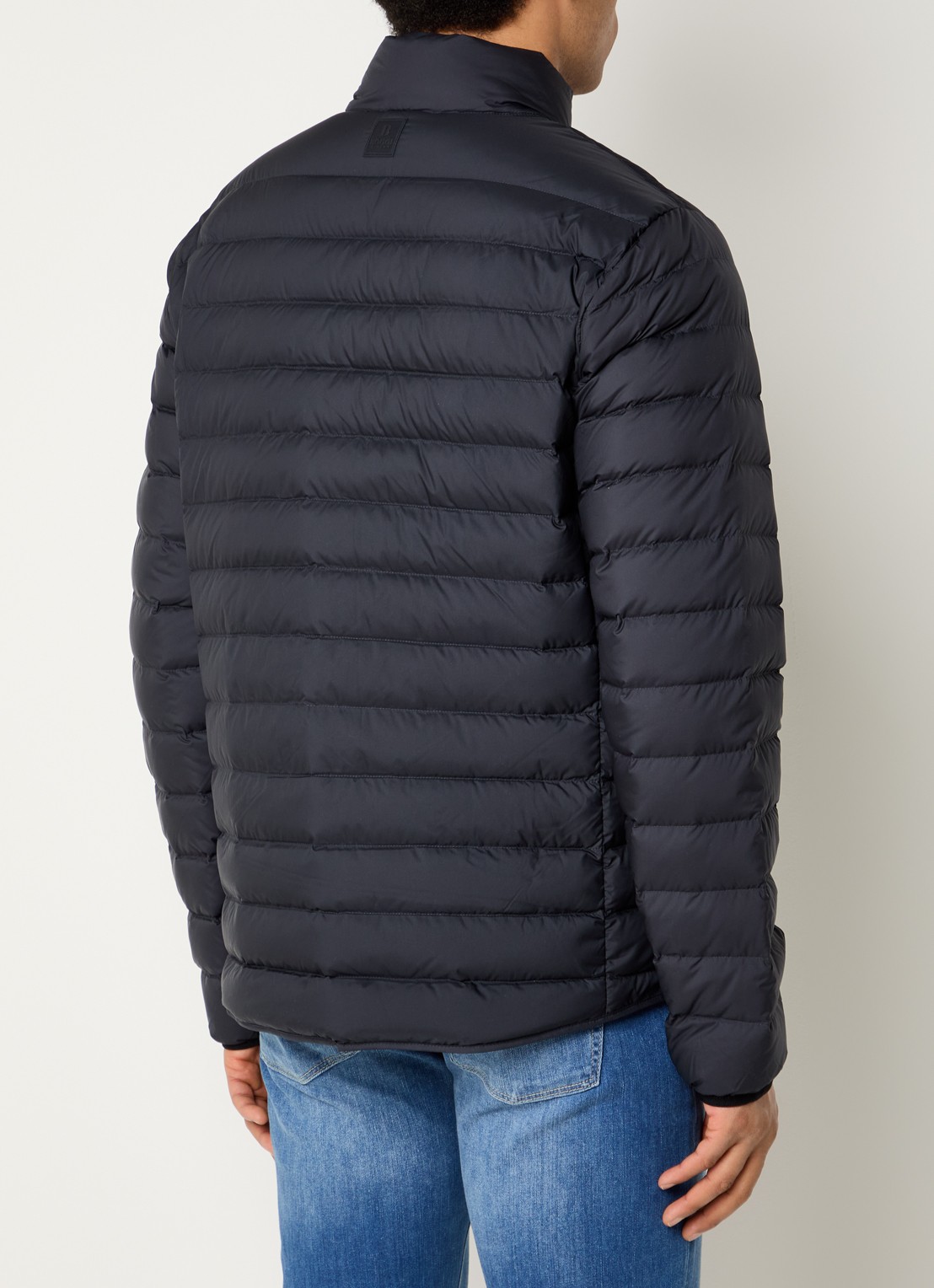 Boggi Milano Puffer jack met donsvulling en ritszakken - achterkant 4 donkerblauw
