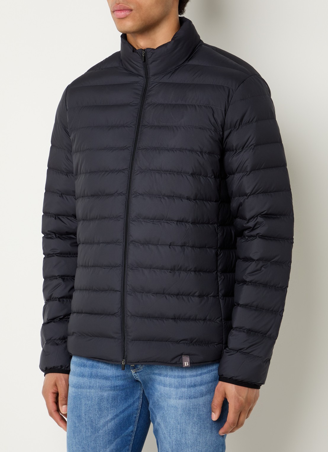 Boggi Milano Puffer jack met donsvulling en ritszakken - detail 3 donkerblauw