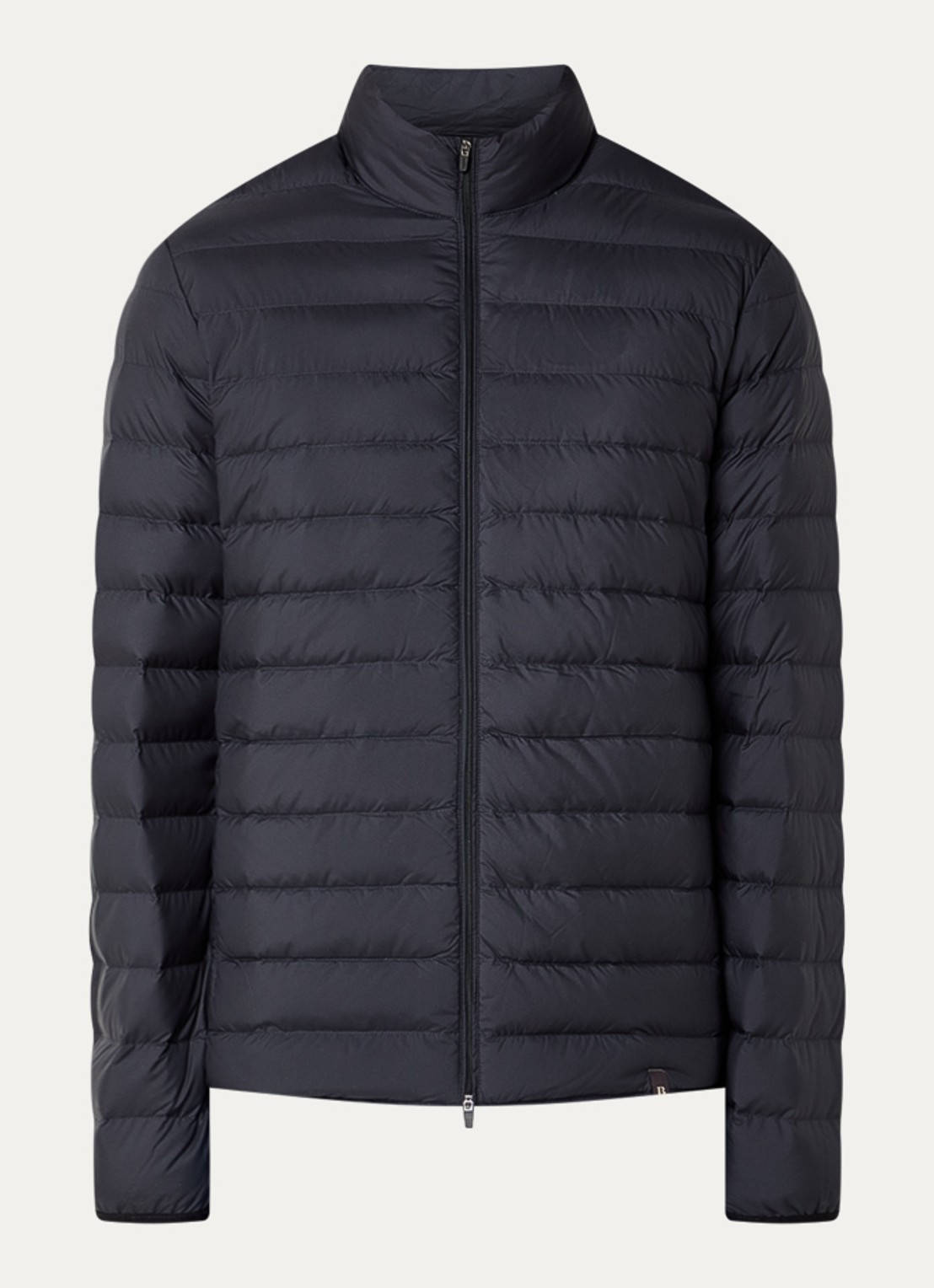 Boggi Milano Puffer jack met donsvulling en ritszakken - voorkant donkerblauw