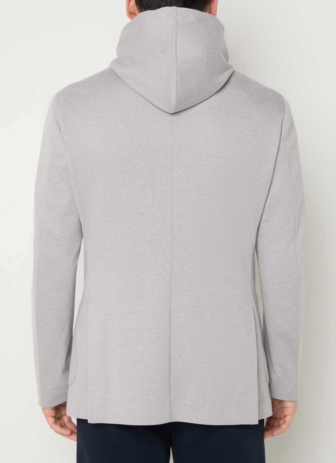 Boggi Milano Regular fit colbert in linnenblend met uitneembare voering - achterkant 2 lichtgrijs