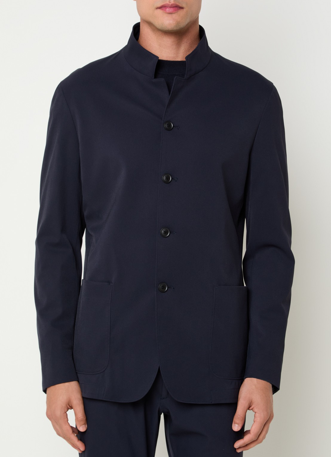 Boggi Milano Regular fit colbert met opgestikte zakken - detail donkerblauw