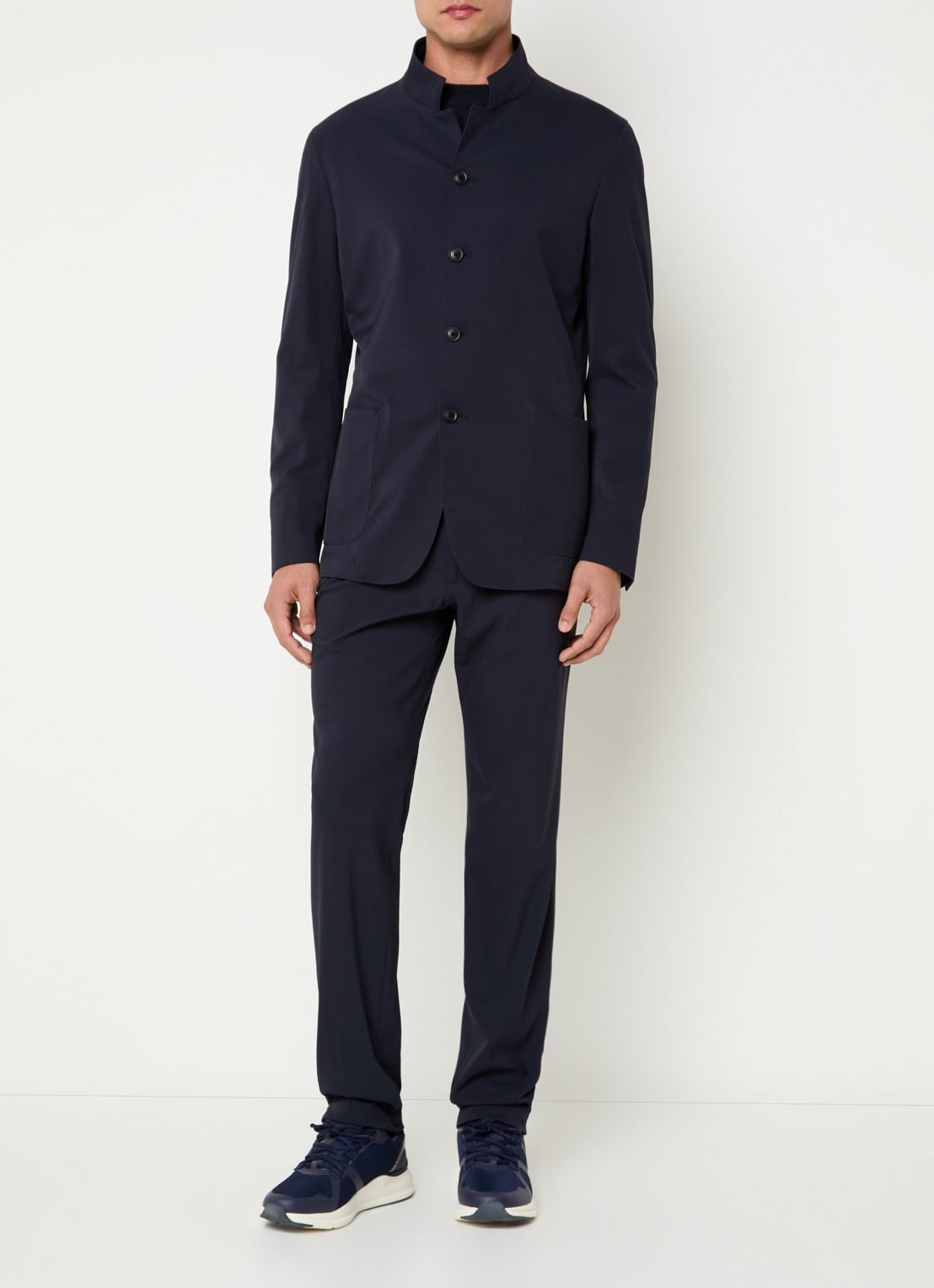 Boggi Milano Regular fit colbert met opgestikte zakken - voorkant 3 donkerblauw
