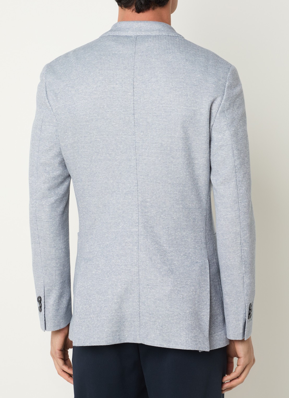 Boggi Milano Regular fit colbert met opgestikte zakken - achterkant 4 blauwgrijs