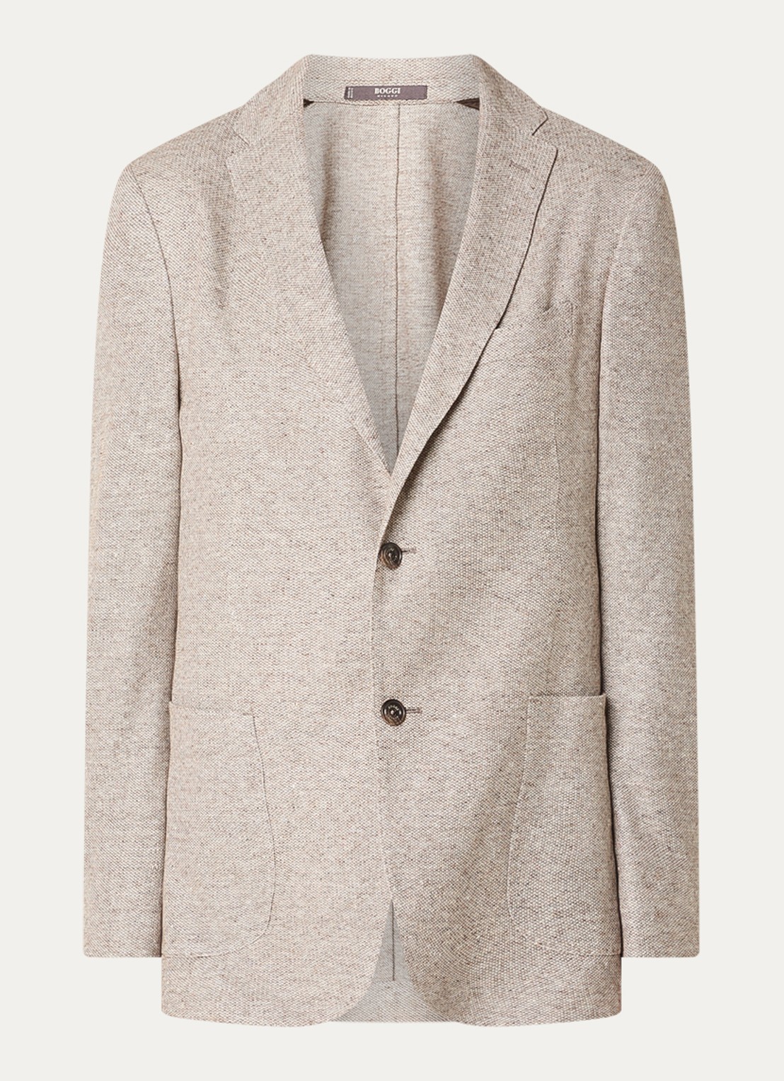 Boggi Milano Regular fit colbert met opgestikte zakken - voorkant 2 donkerbeige