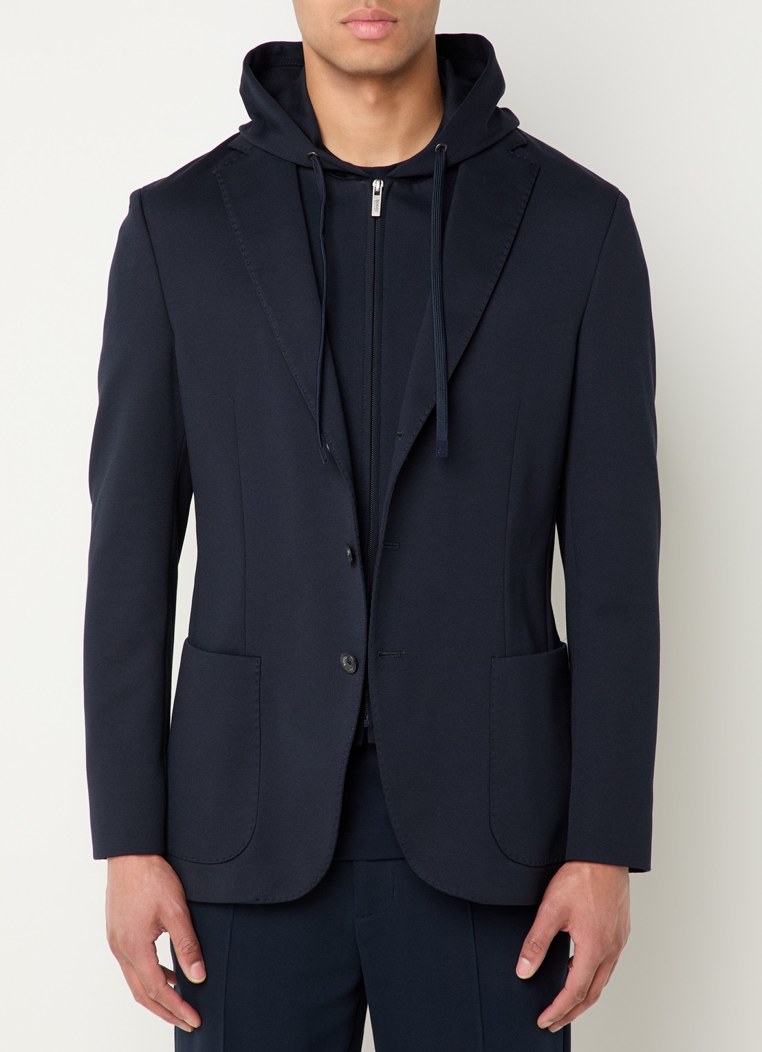 Boggi Milano Regular fit colbert met uitneembare voering - detail 2 donkerblauw