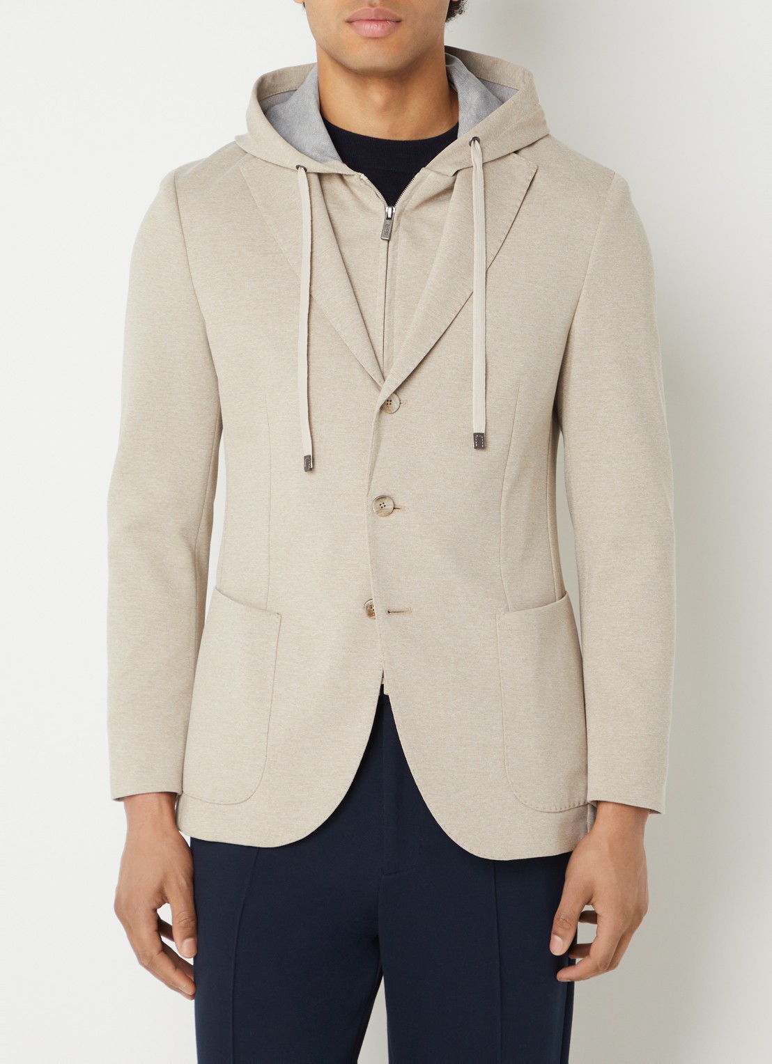 Boggi Milano Regular fit colbert met uitneembare voering - detail 4 beige