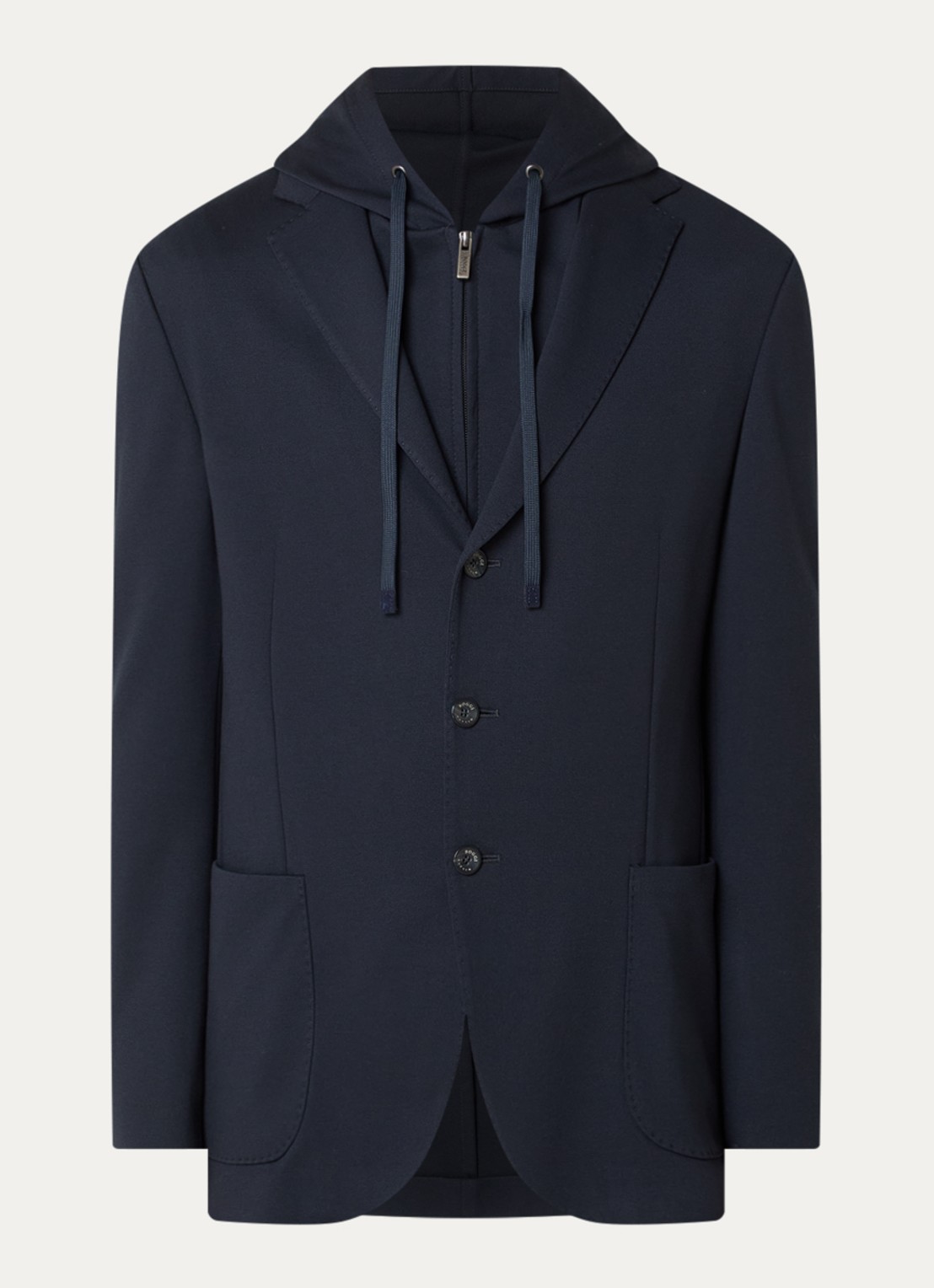 Boggi Milano Regular fit colbert met uitneembare voering - voorkant 3 donkerblauw