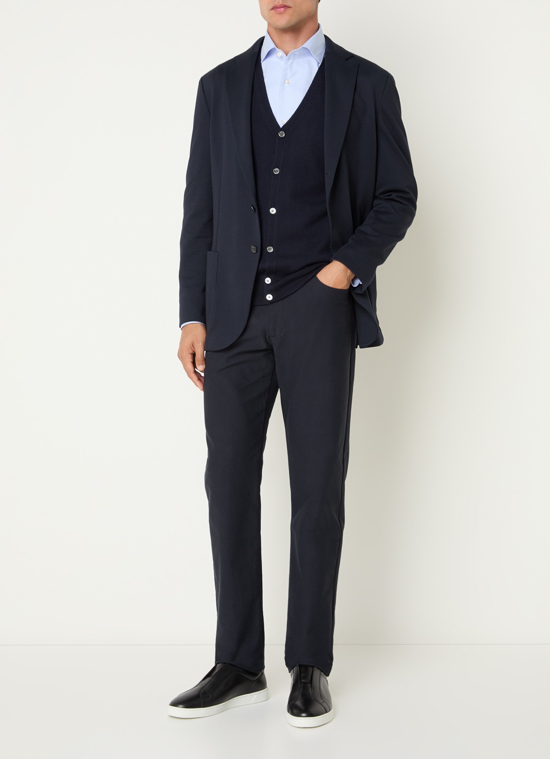 Boggi Milano Regular fit colbert met uitneembare voering - voorkant 4 donkerblauw