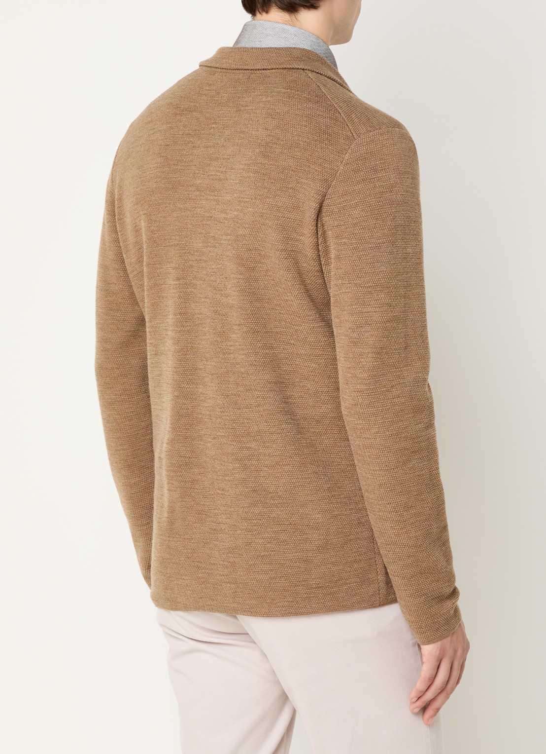 Boggi Milano Regular fit colbert van merino wol met opgestikte zakken - achterkant roestbruin