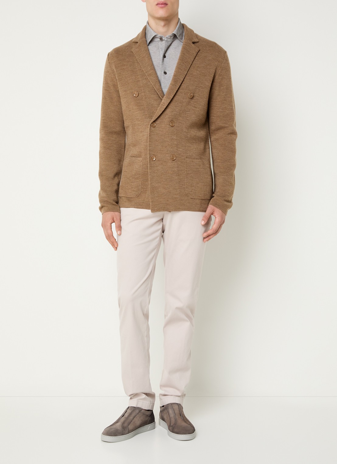 Boggi Milano Regular fit colbert van merino wol met opgestikte zakken - voorkant 3 roestbruin