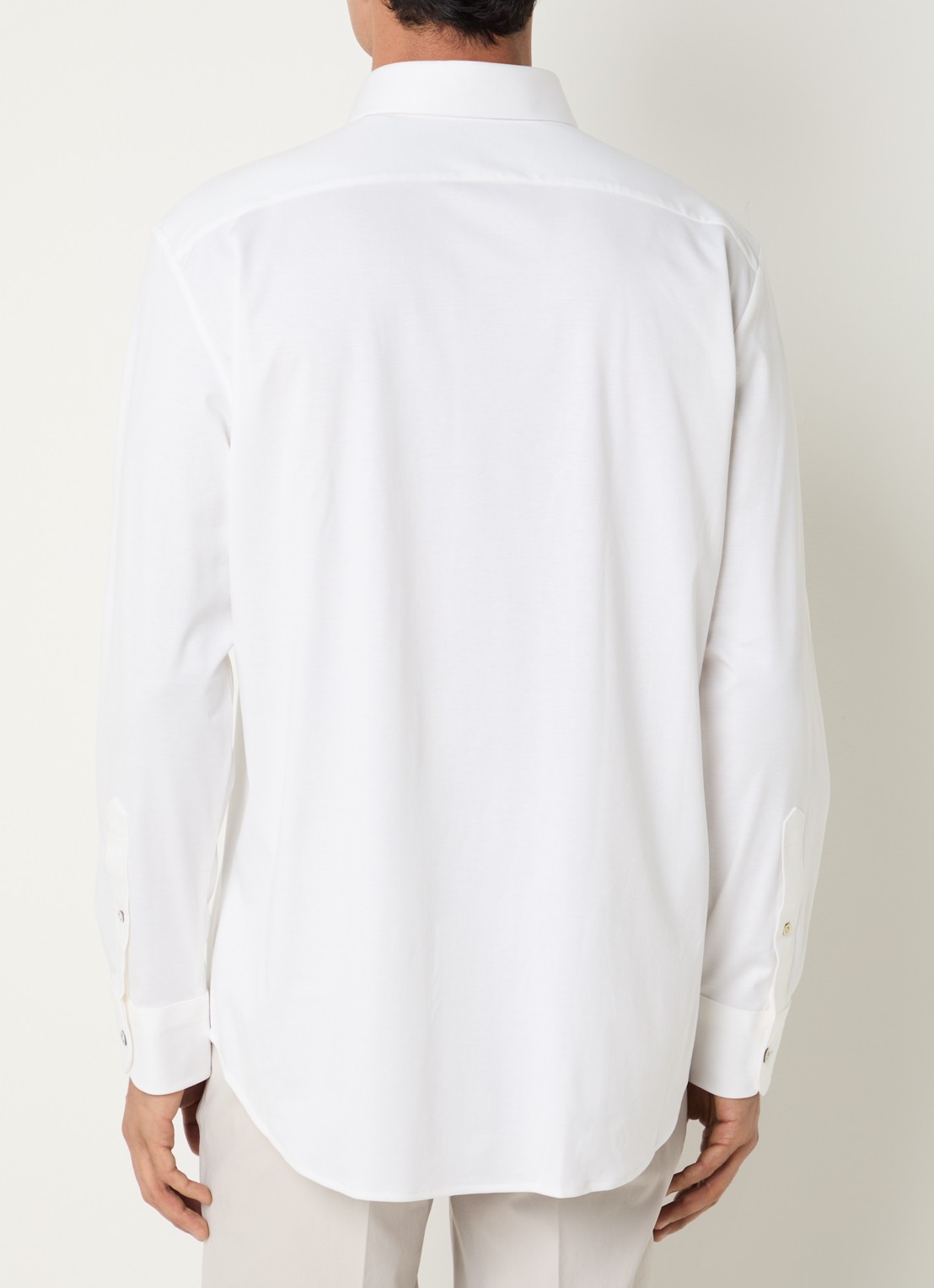 Boggi Milano Regular fit overhemd met kent kraag in zijdeblend - achterkant 5 wit
