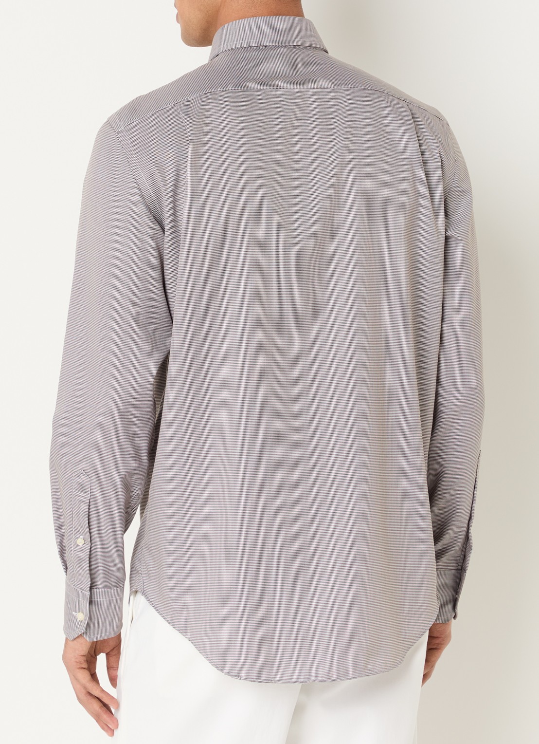 Boggi Milano Regular fit overhemd met pied-de-poule dessin - achterkant 2 bruin