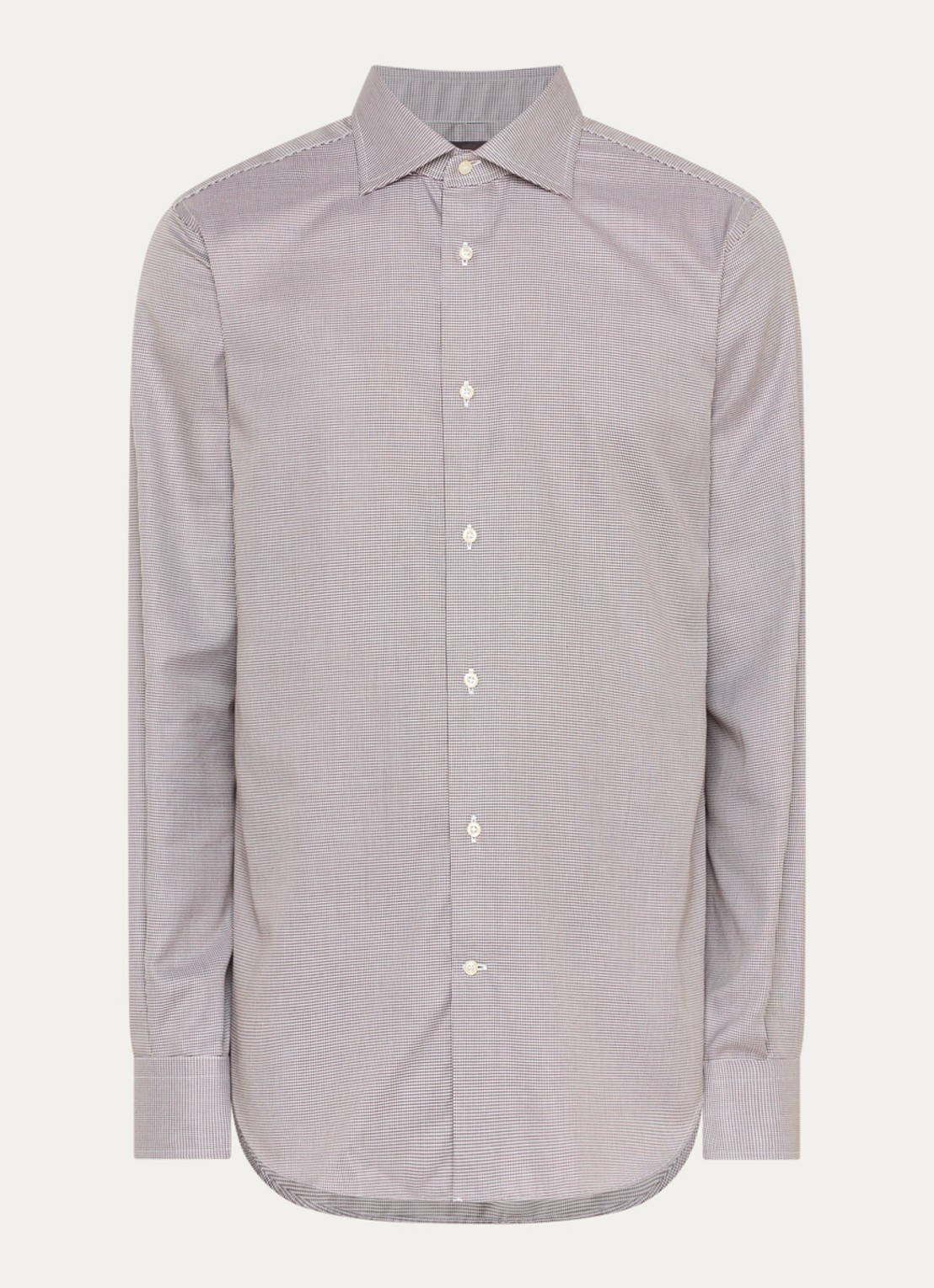 Boggi Milano Regular fit overhemd met pied-de-poule dessin - voorkant 3 bruin