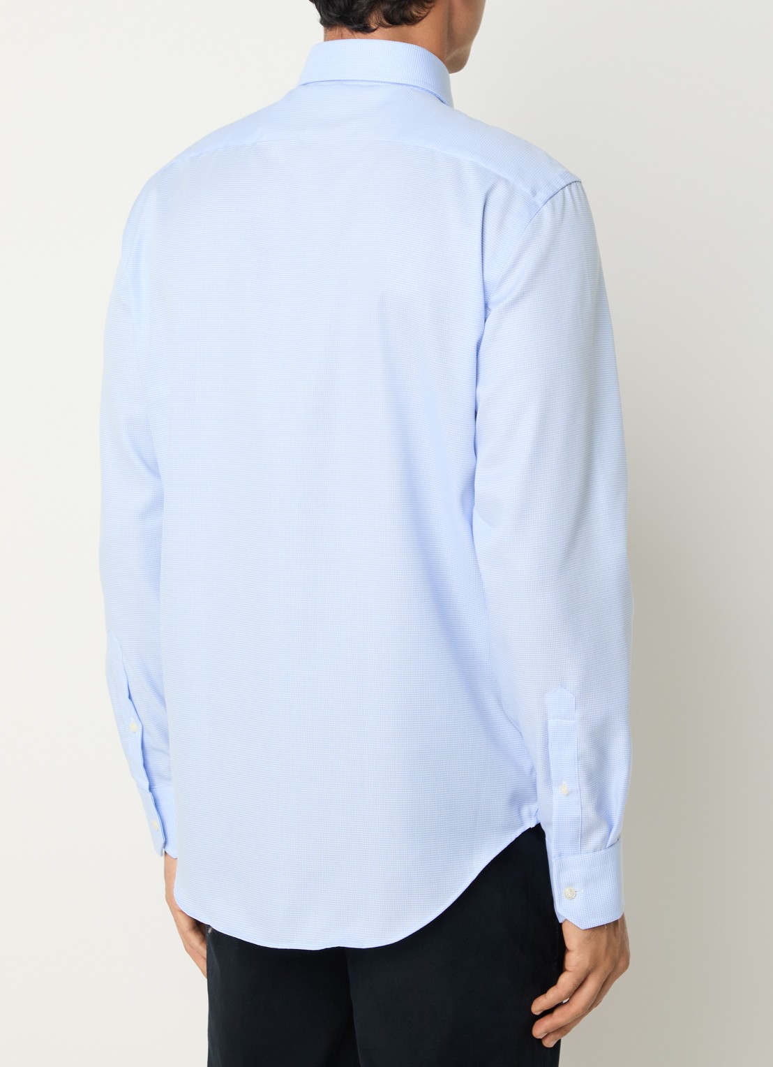 Boggi Milano Regular fit overhemd met print - achterkant 4 lichtblauw
