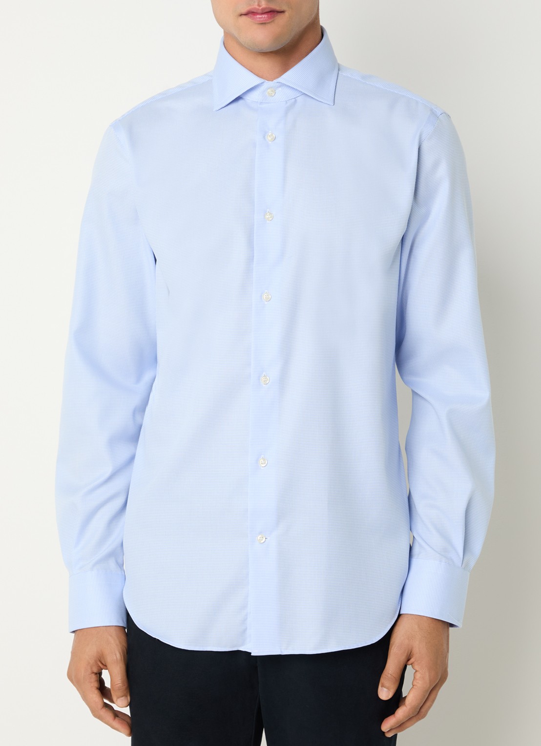 Boggi Milano Regular fit overhemd met print - detail 3 lichtblauw