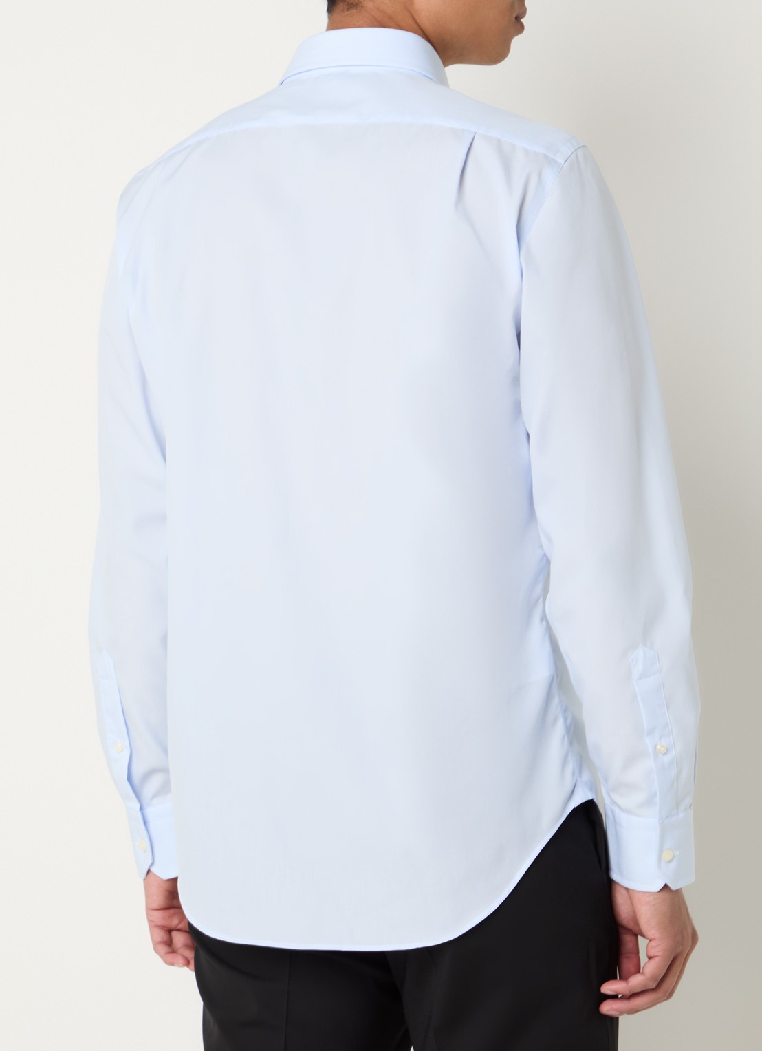 Boggi Milano Regular fit overhemd met streepprint - achterkant lichtblauw