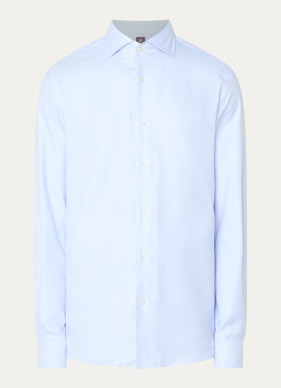 Boggi Milano Regular fit overhemd met streepprint - voorkant 2 lichtblauw