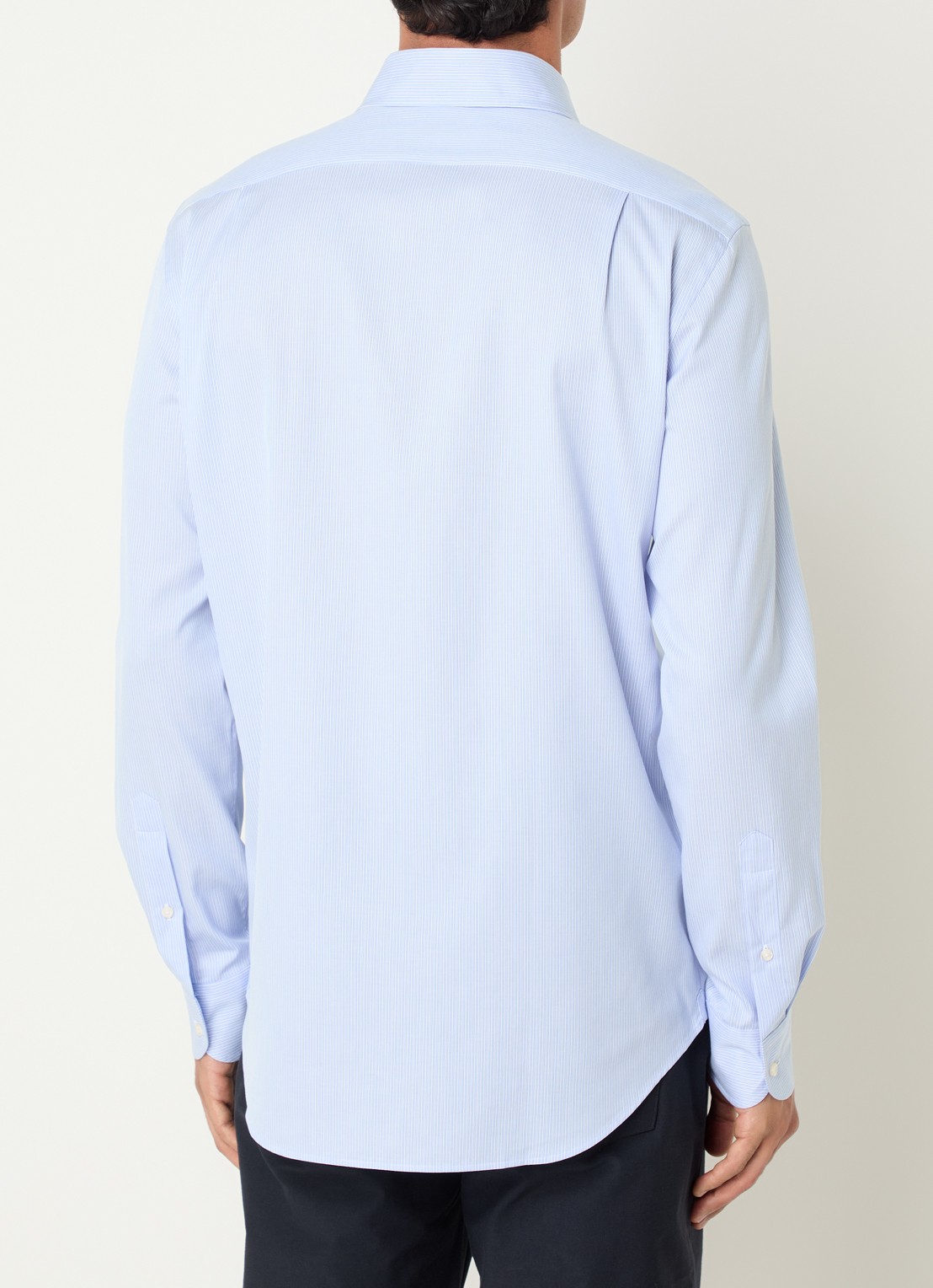 Boggi Milano Regular fit overhemd met streepprint - achterkant 4 lichtblauw