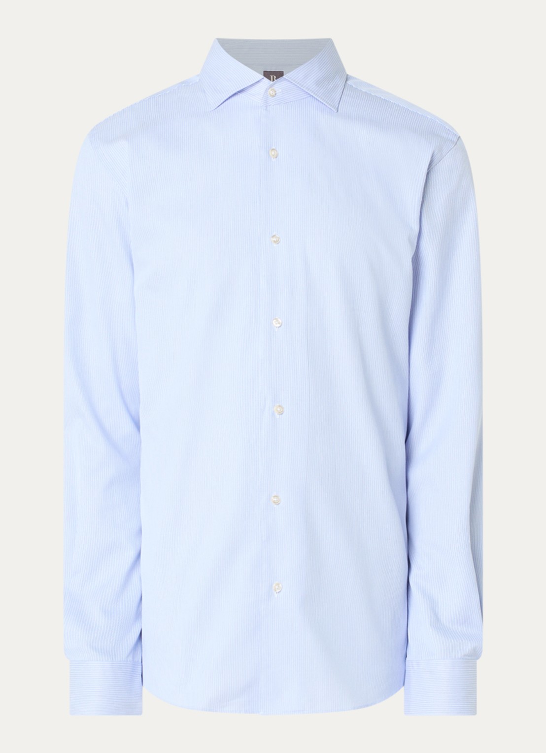 Boggi Milano Regular fit overhemd met streepprint - voorkant 2 lichtblauw