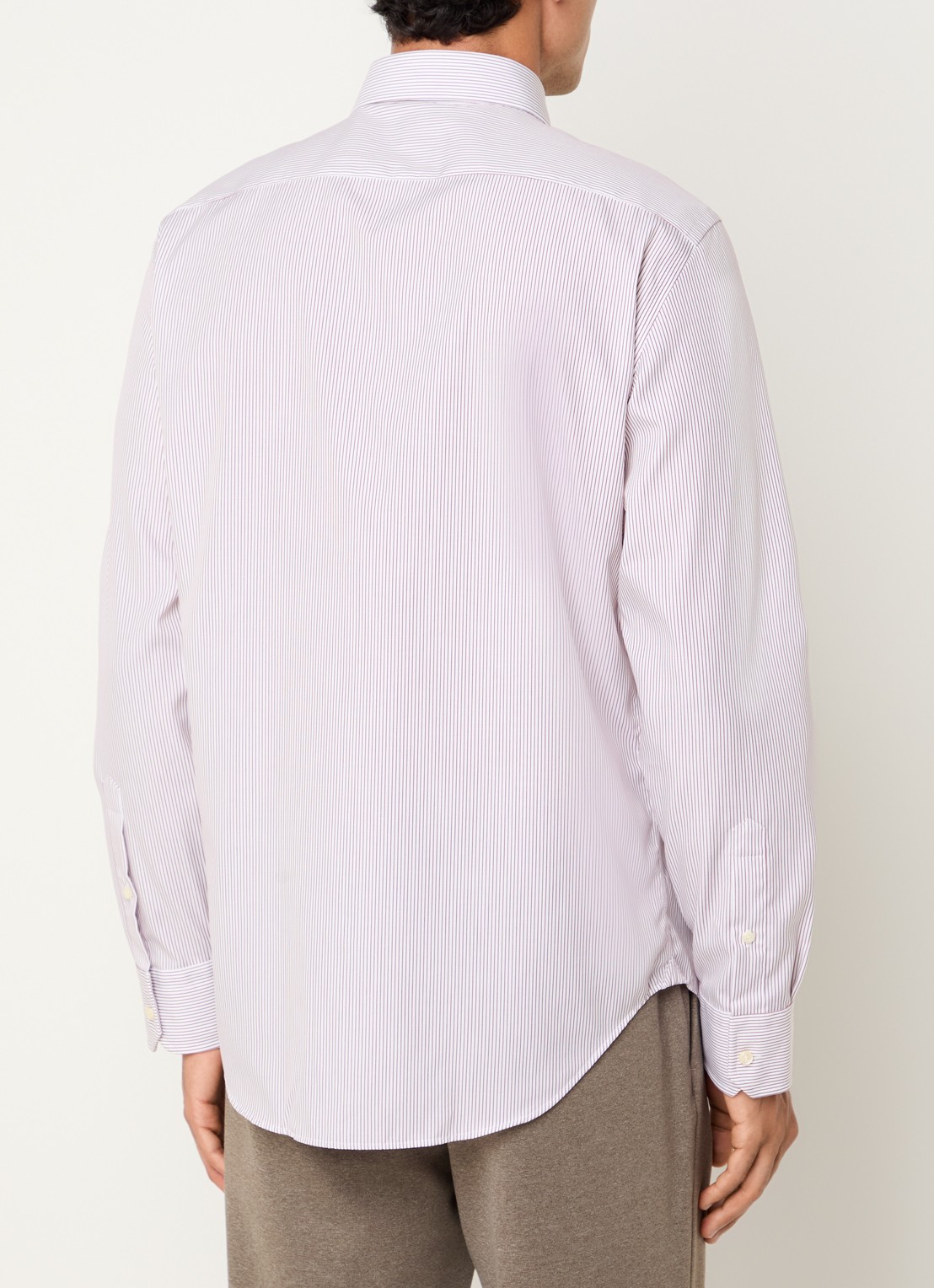 Boggi Milano Regular fit overhemd met streepprint - achterkant 4 bordeauxrood