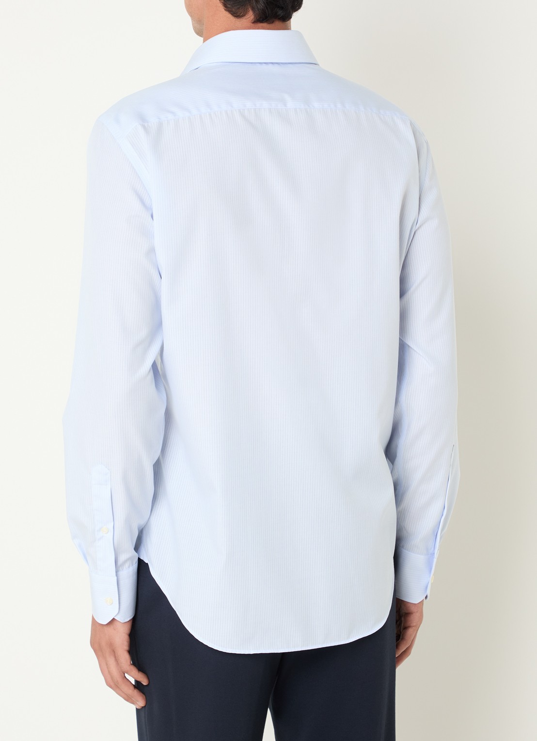 Boggi Milano Regular fit overhemd met streepprint - achterkant lichtblauw