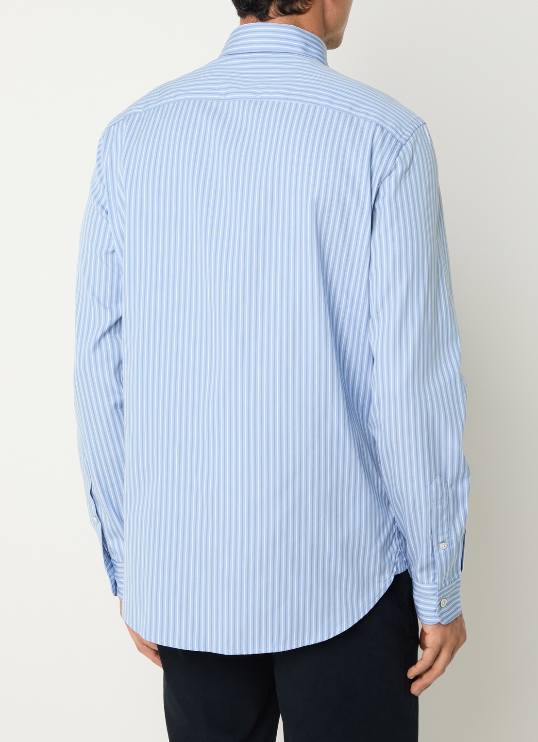 Boggi Milano Regular fit overhemd met streepprint - achterkant 4 blauw
