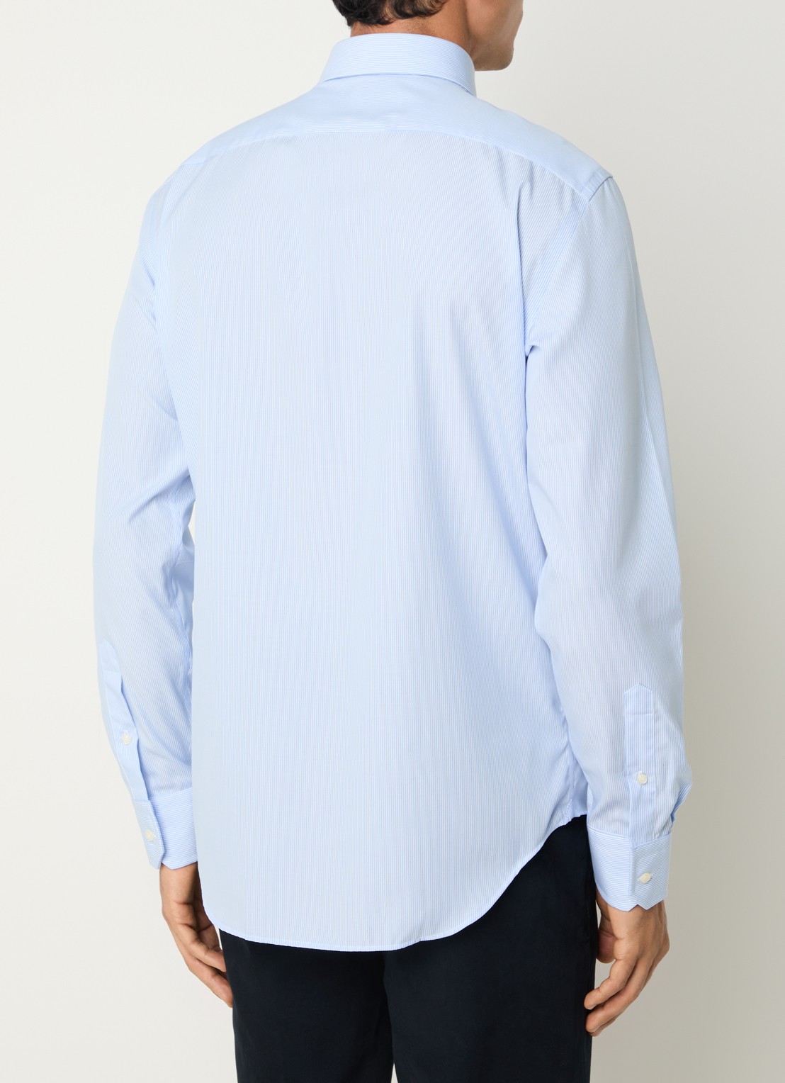 Boggi Milano Regular fit overhemd met streepprint - achterkant 4 blauw