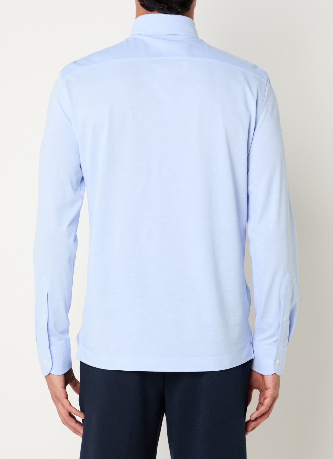 Boggi Milano Regular fit overhemd met stretch - achterkant 2 lichtblauw
