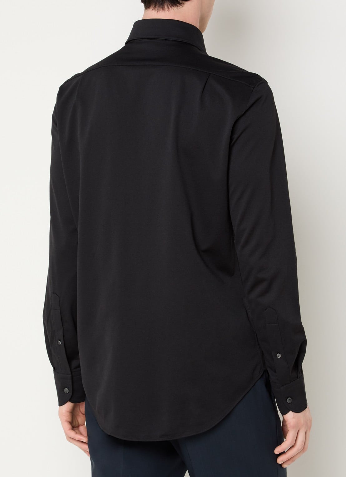 Boggi Milano Regular fit overhemd met stretch - achterkant zwart
