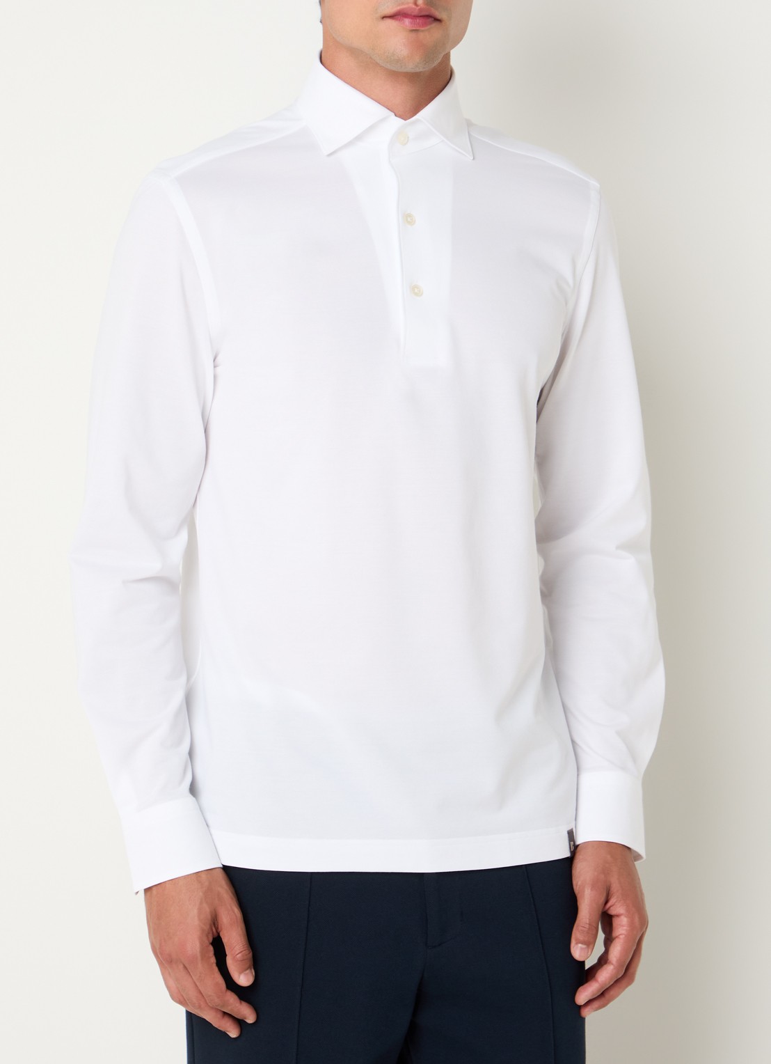 Boggi Milano Regular fit overhemd met stretch - detail wit