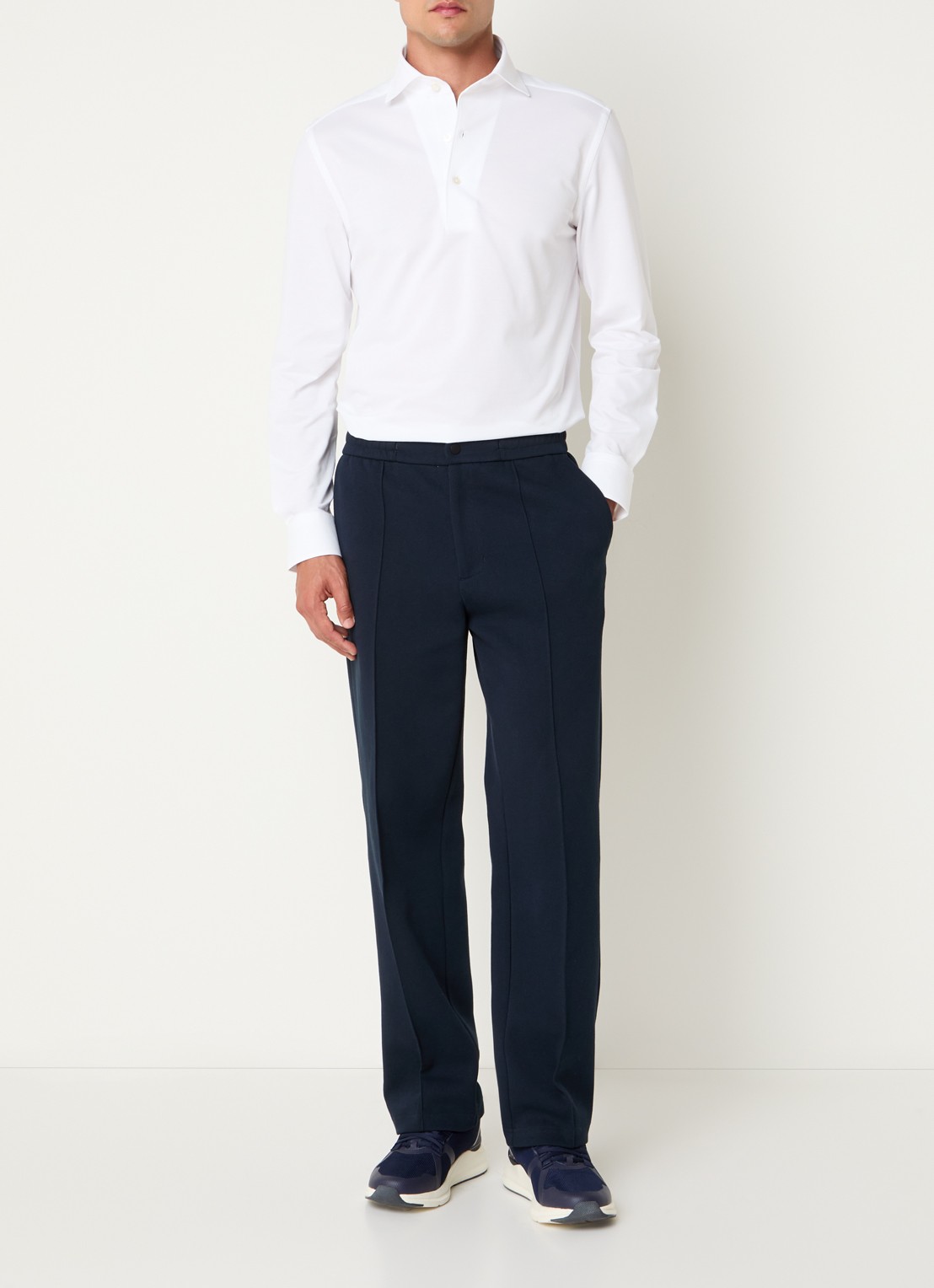 Boggi Milano Regular fit overhemd met stretch - voorkant 5 wit