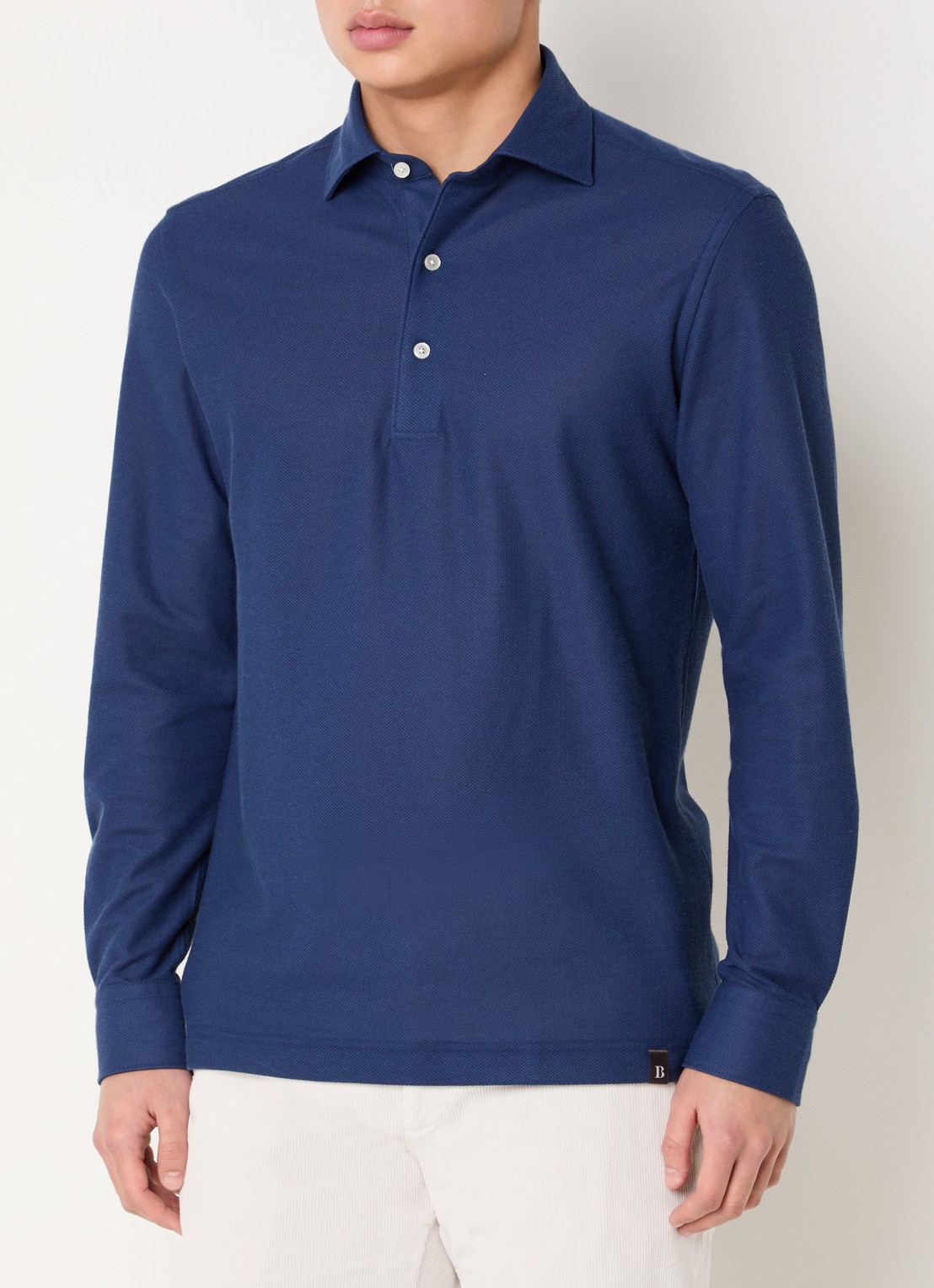 Boggi Milano Regular fit overhemd met stretch - detail 4 donkerblauw
