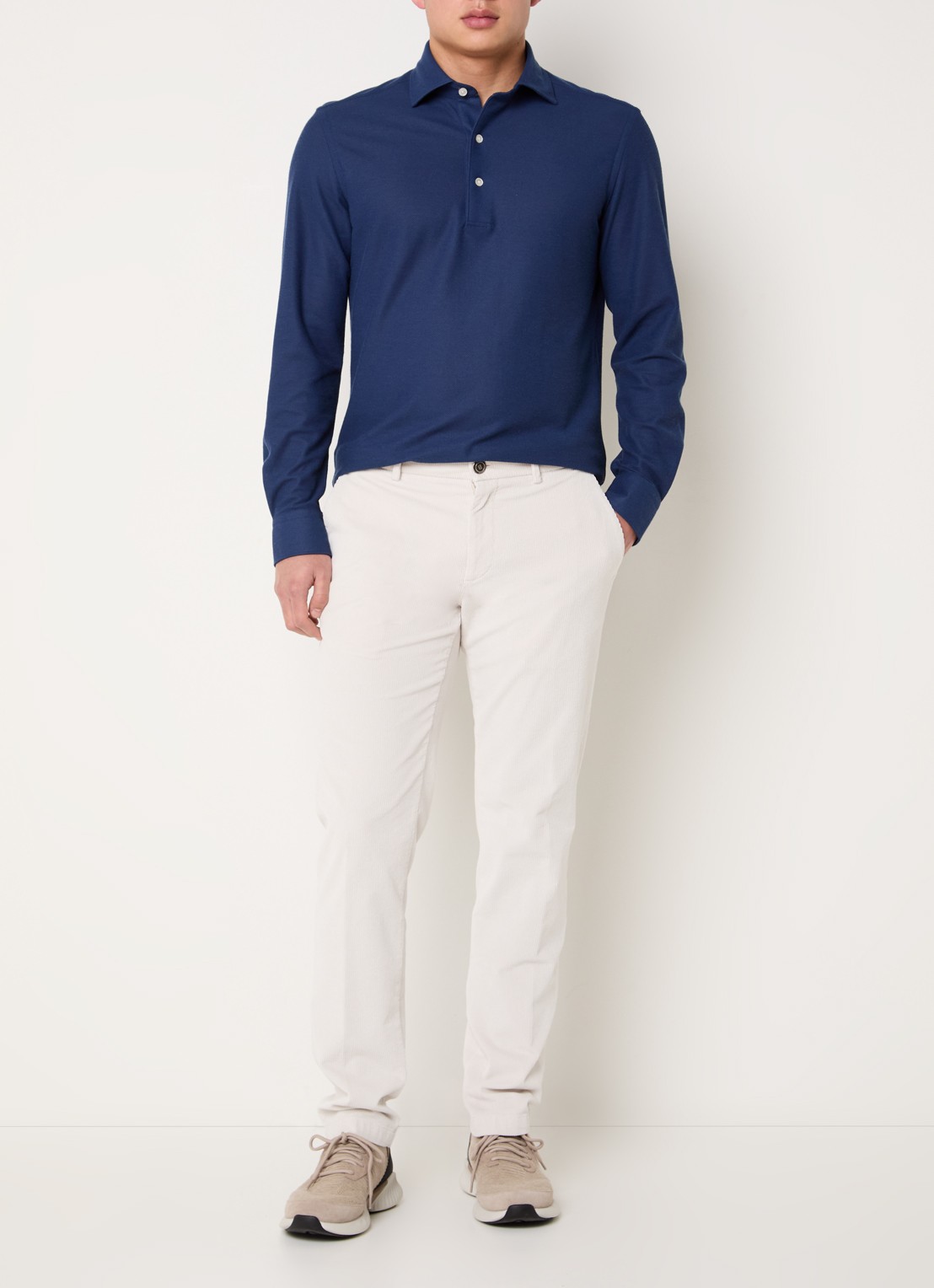 Boggi Milano Regular fit overhemd met stretch - voorkant 3 donkerblauw