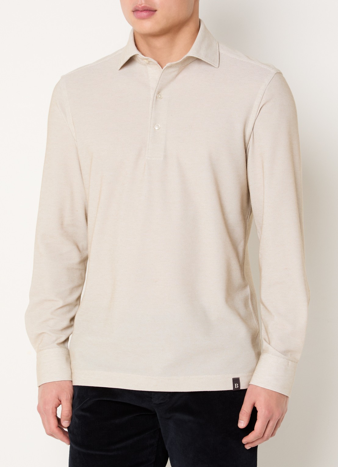 Boggi Milano Regular fit overhemd met stretch - detail 2 beige