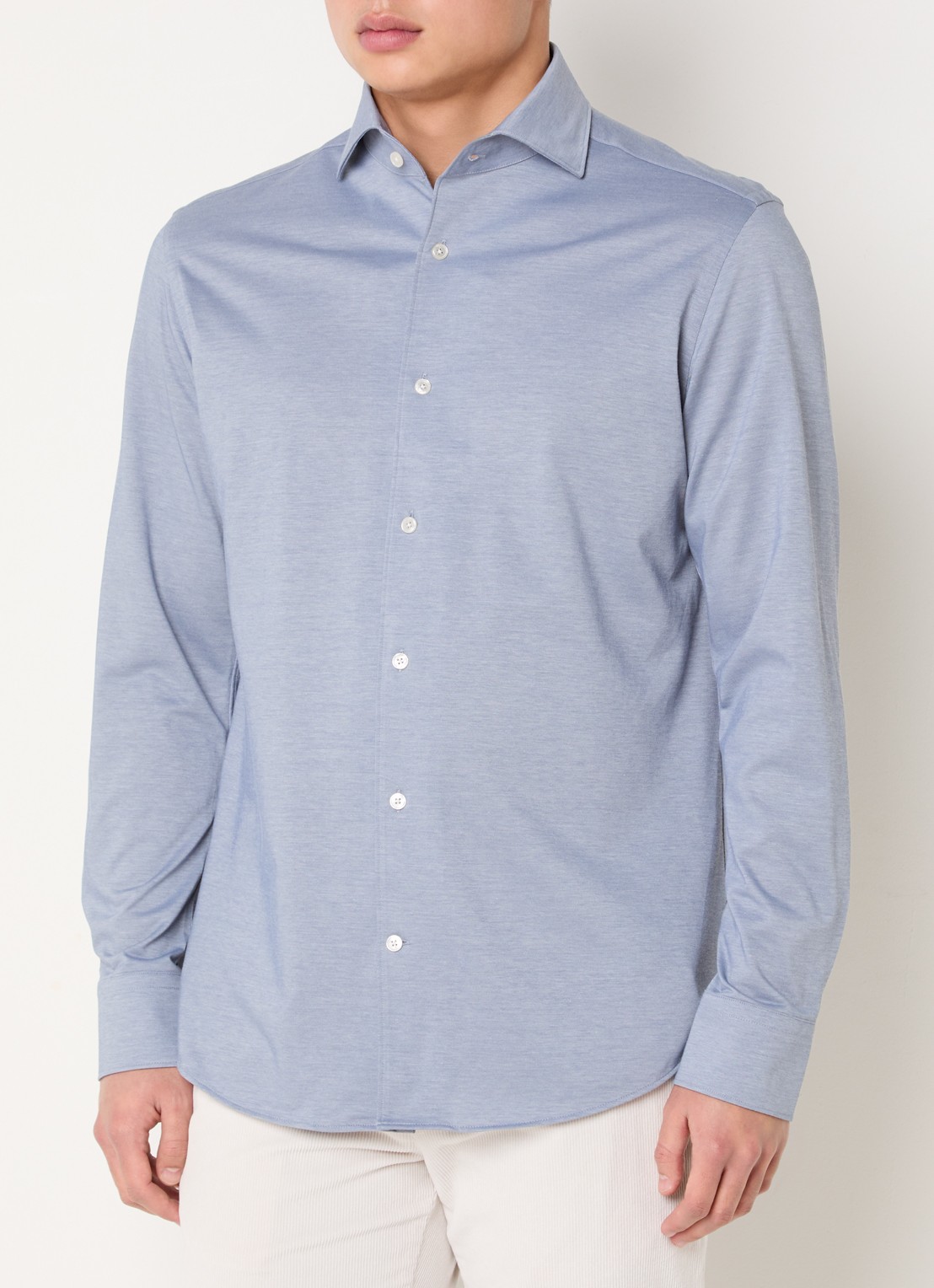 Boggi Milano Regular fit overhemd met stretch - detail 4 indigo