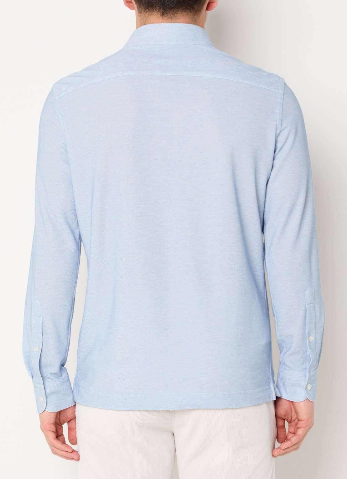 Boggi Milano Regular fit overhemd met stretch - achterkant 4 lichtblauw