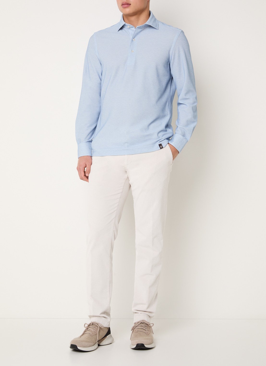 Boggi Milano Regular fit overhemd met stretch - voorkant 2 lichtblauw