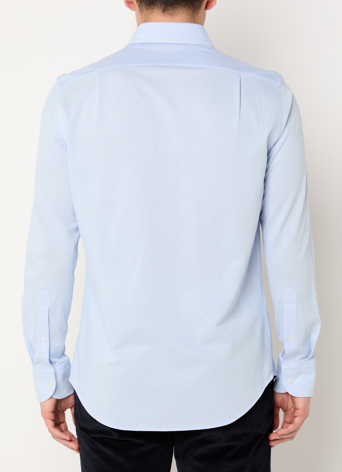 Boggi Milano Regular fit overhemd met stretch - achterkant lichtblauw