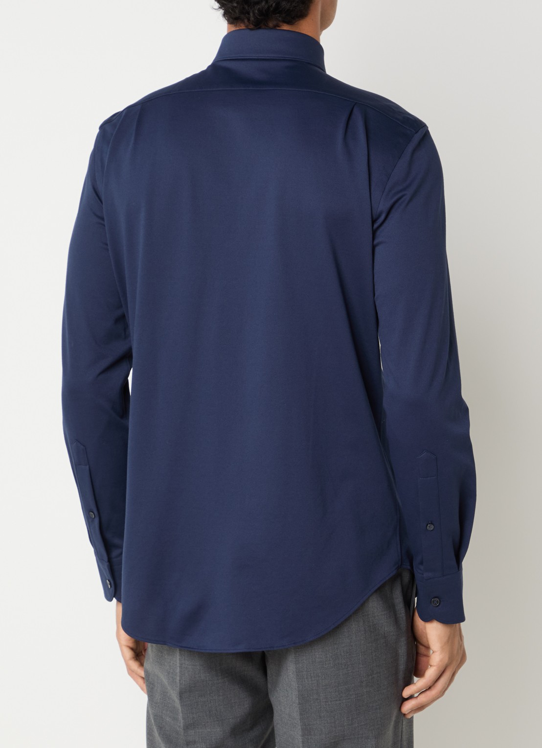 Boggi Milano Regular fit overhemd met stretch - achterkant 2 donkerblauw