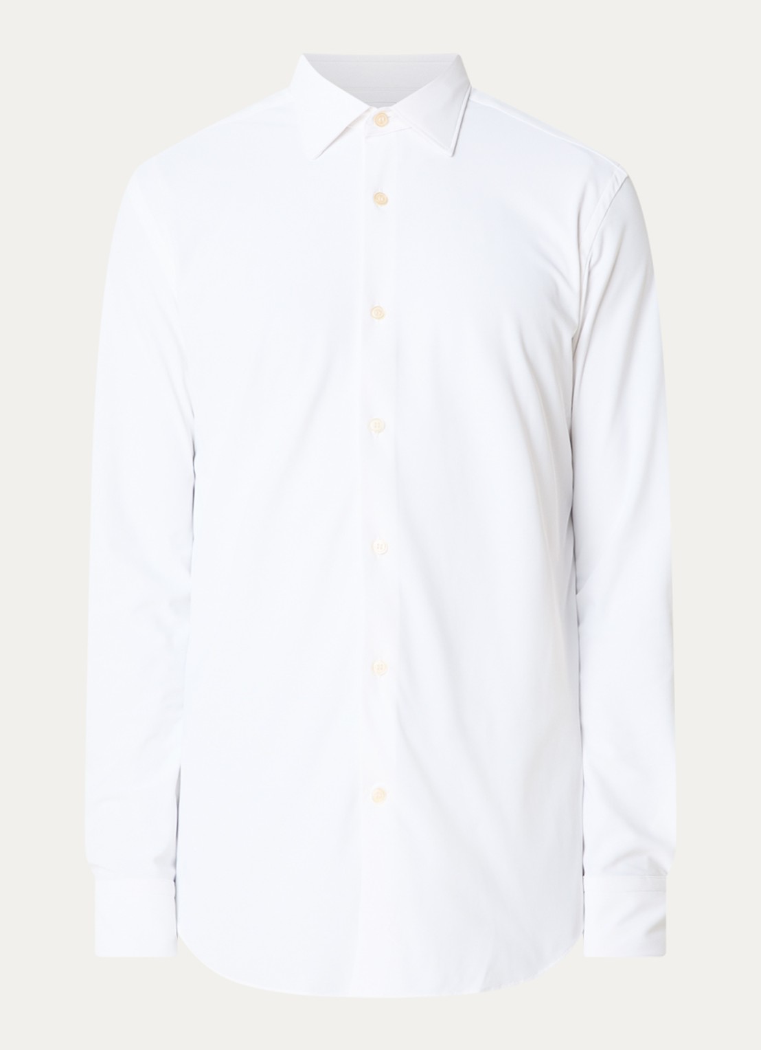 Boggi Milano Regular fit overhemd met stretch - voorkant 3 wit