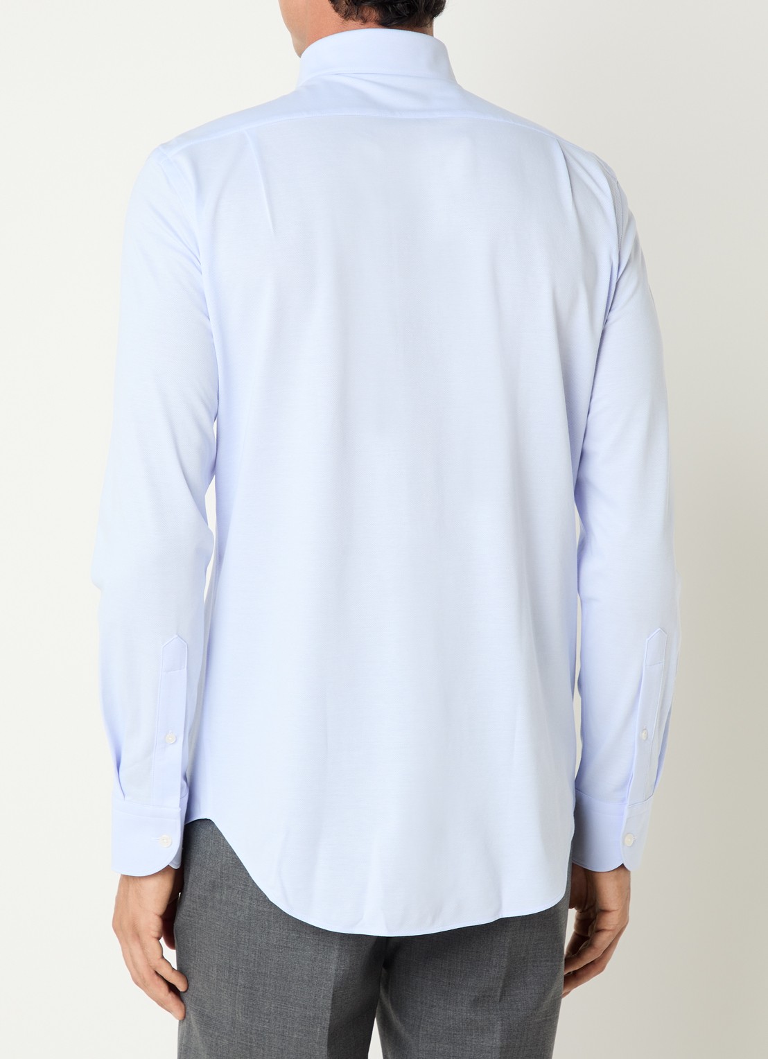 Boggi Milano Regular fit overhemd met stretch - achterkant 2 lichtblauw