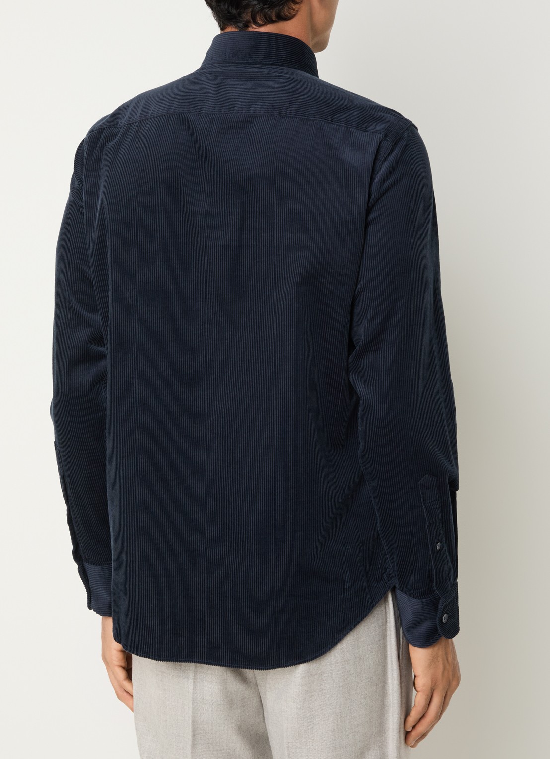 Boggi Milano Regular fit overhemd met structuur - achterkant 2 royalblauw