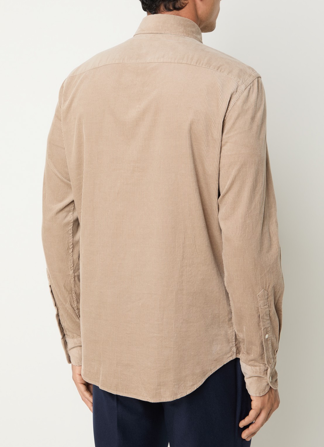 Boggi Milano Regular fit overhemd met structuur - achterkant 4 beige