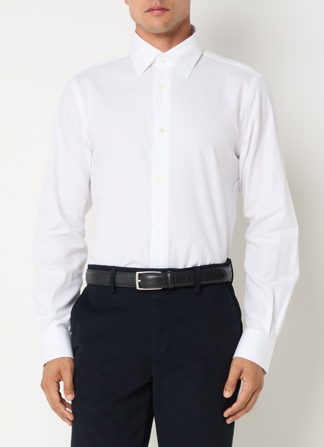 Boggi Milano Regular fit overhemd  - detail wit