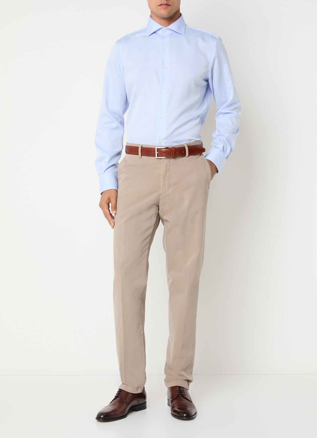 Boggi Milano Regular fit overhemd  - voorkant 3 lichtblauw
