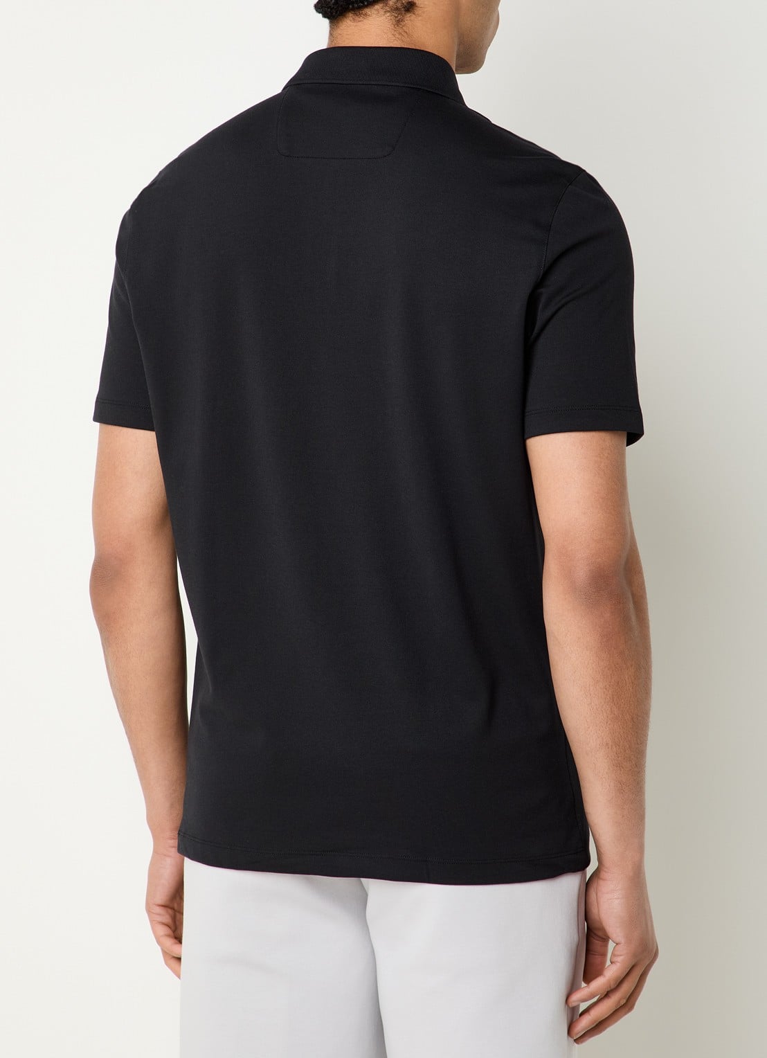Boggi Milano Regular fit polo met halve rits - achterkant 4 zwart