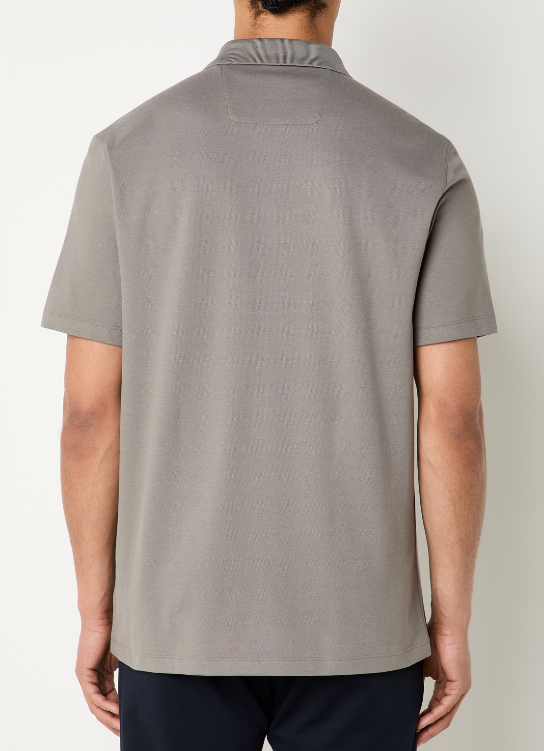 Boggi Milano Regular fit polo met halve rits - achterkant zand