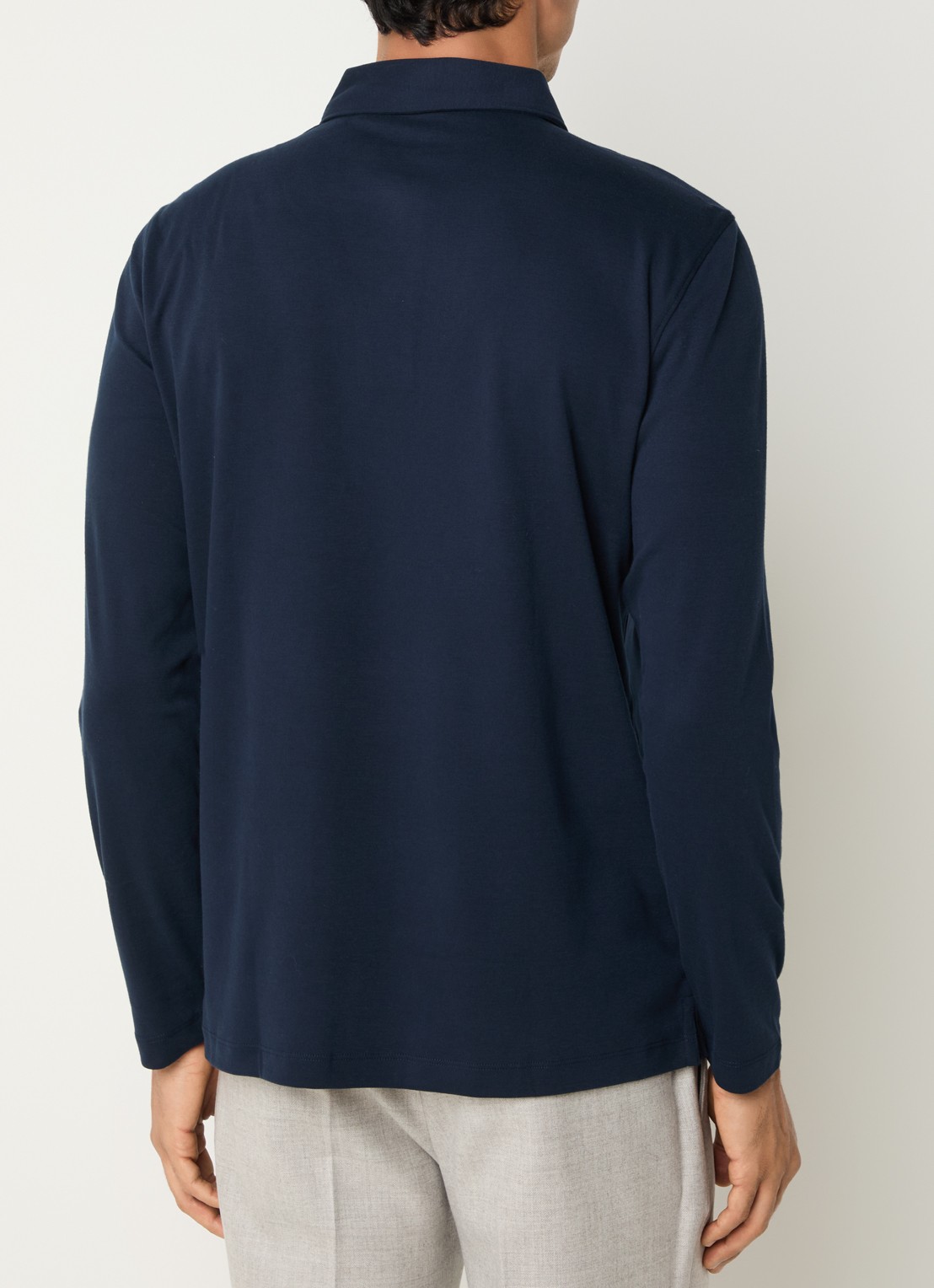 Boggi Milano Regular fit polo met kraag - achterkant 4 donkerblauw
